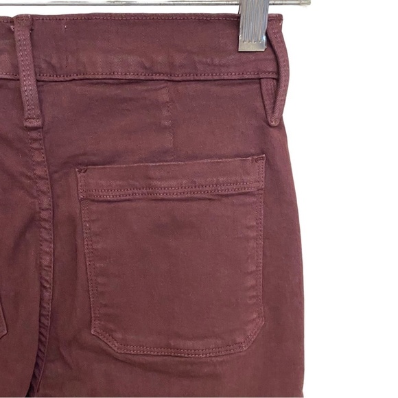 FRAME Le Bardot Crop Flare Jeans in Bordeaux - Picture 5 of 7
